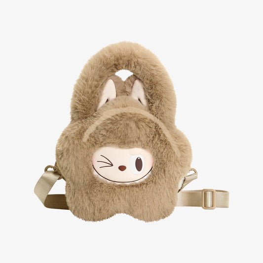 Bolsa Clássica Plush Flower Marrom